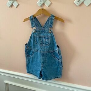 Vintage BabyGap Blue Denim Short Overalls with Adjustable Straps Size 3